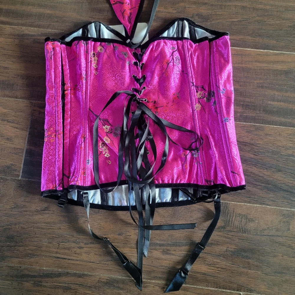 NWT Shirley of Hollywood 2 Pcs Set Intimate Lingerie‎ Corset and G-String Thong